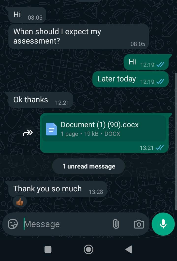 Client testimonial